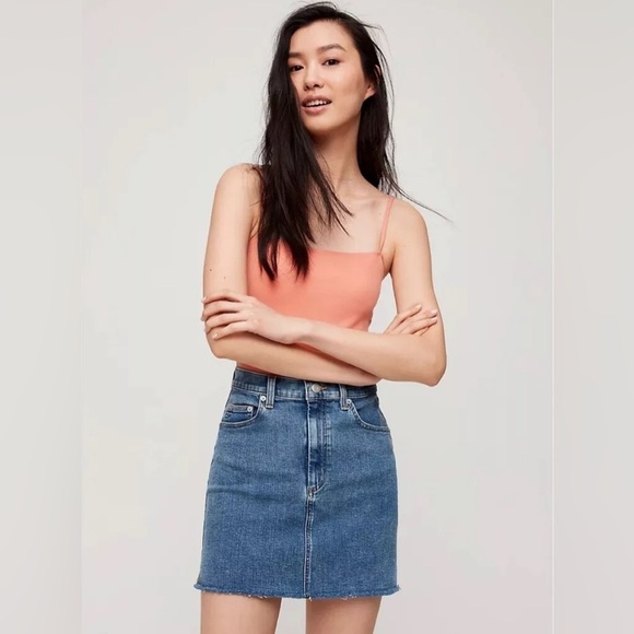 Aritzia Dresses & Skirts - ARITZIA Wilfred Free Tanit Denim Mini Skirt Size 2